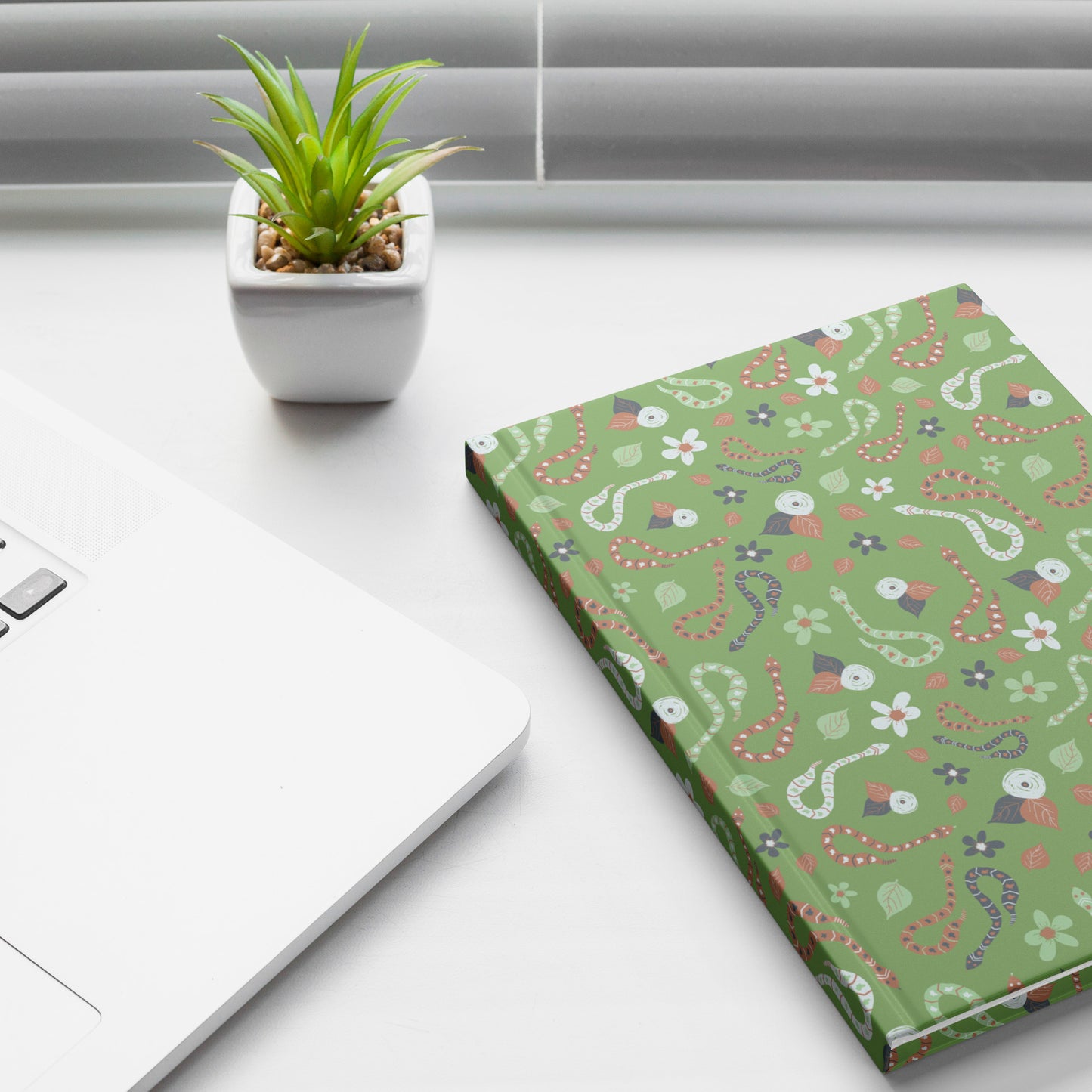 Snakes Hardcover Journal, Green, Rust and Blue, Perforated Pages