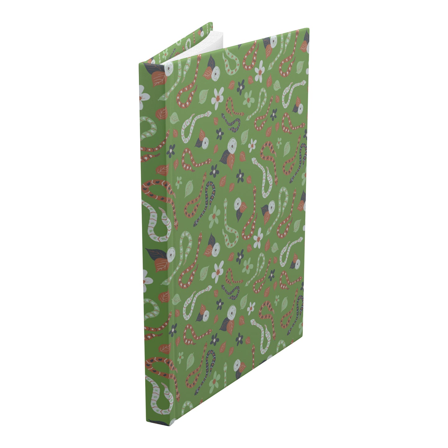 Snakes Hardcover Journal, Green, Rust and Blue, Perforated Pages