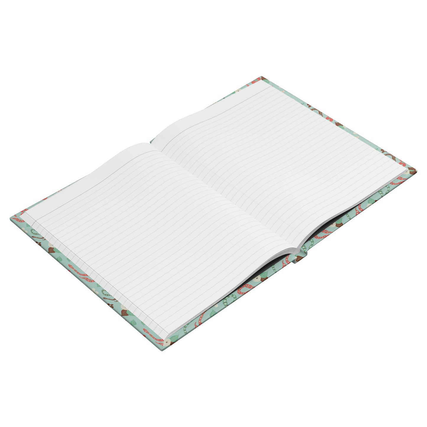 Snakes Hardcover Journal, Mint, Aqua, Coral and Brown, Perforated Pages