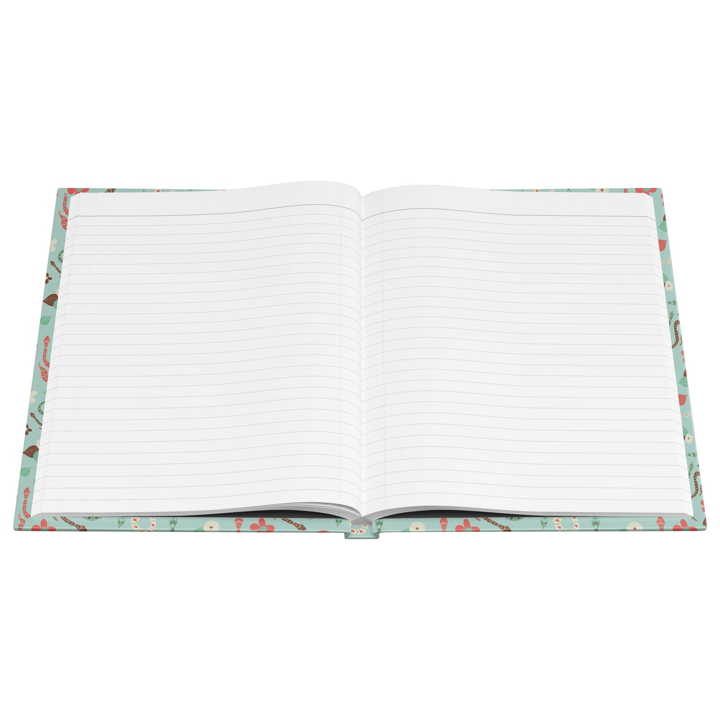 Snakes Hardcover Journal, Mint, Aqua, Coral and Brown, Perforated Pages