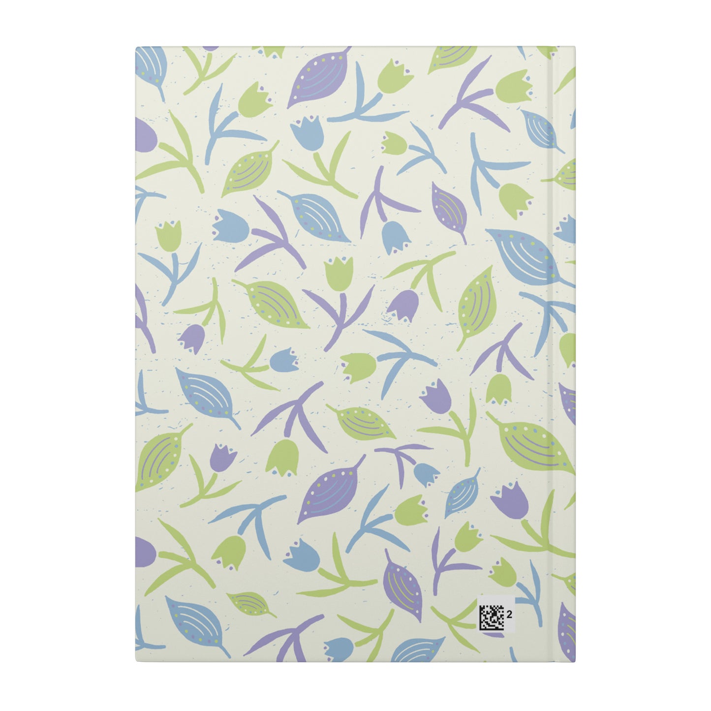 Tulips and Leaves Hardcover Journal, Cream, Purple and Blue, Perforated Pages