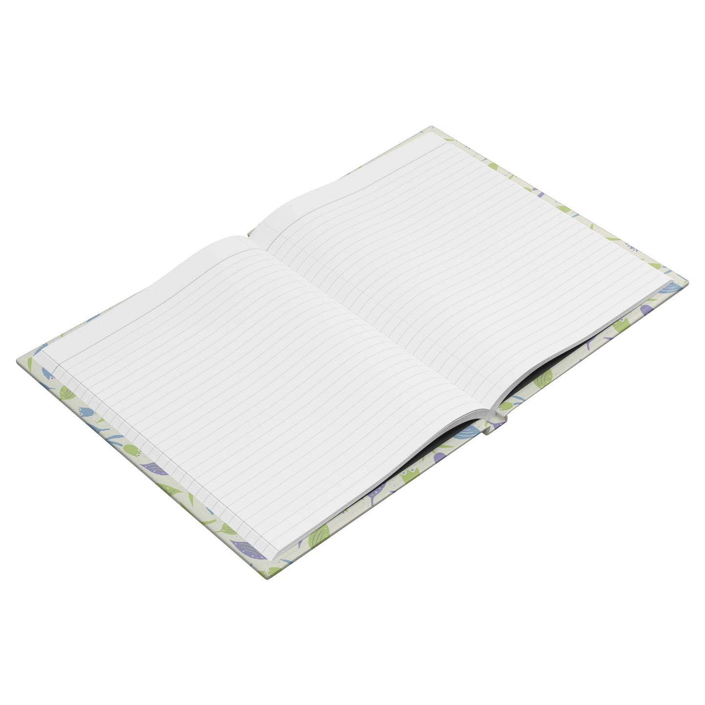 Tulips and Leaves Hardcover Journal, Cream, Purple and Blue, Perforated Pages